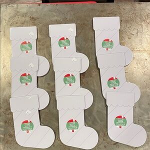 White Christmas Stockings Coloring Boards Craft Set